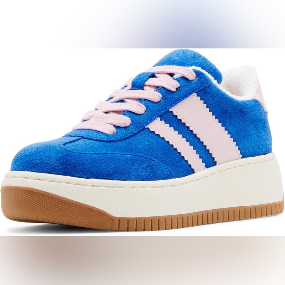 Steve Madden 'flatform' Girls Blue and Pink Sneakers sz 3